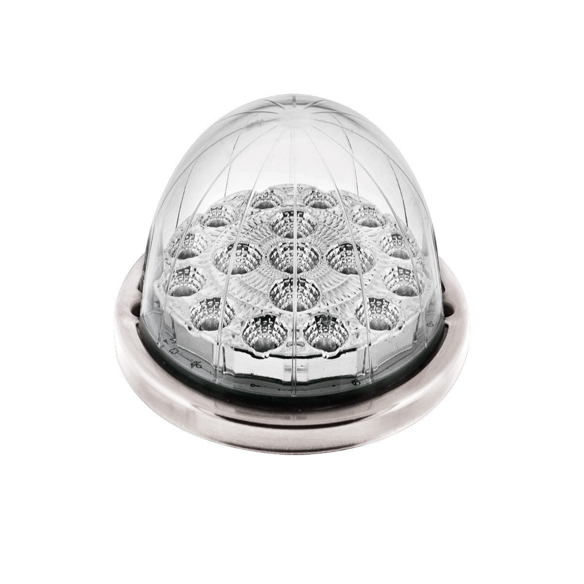 17 LED Watermelon Dual Function Double Fury Light Flush Mount Kit With Low Profile SS Bezel-Red & Blue LED - Thumbnail 4