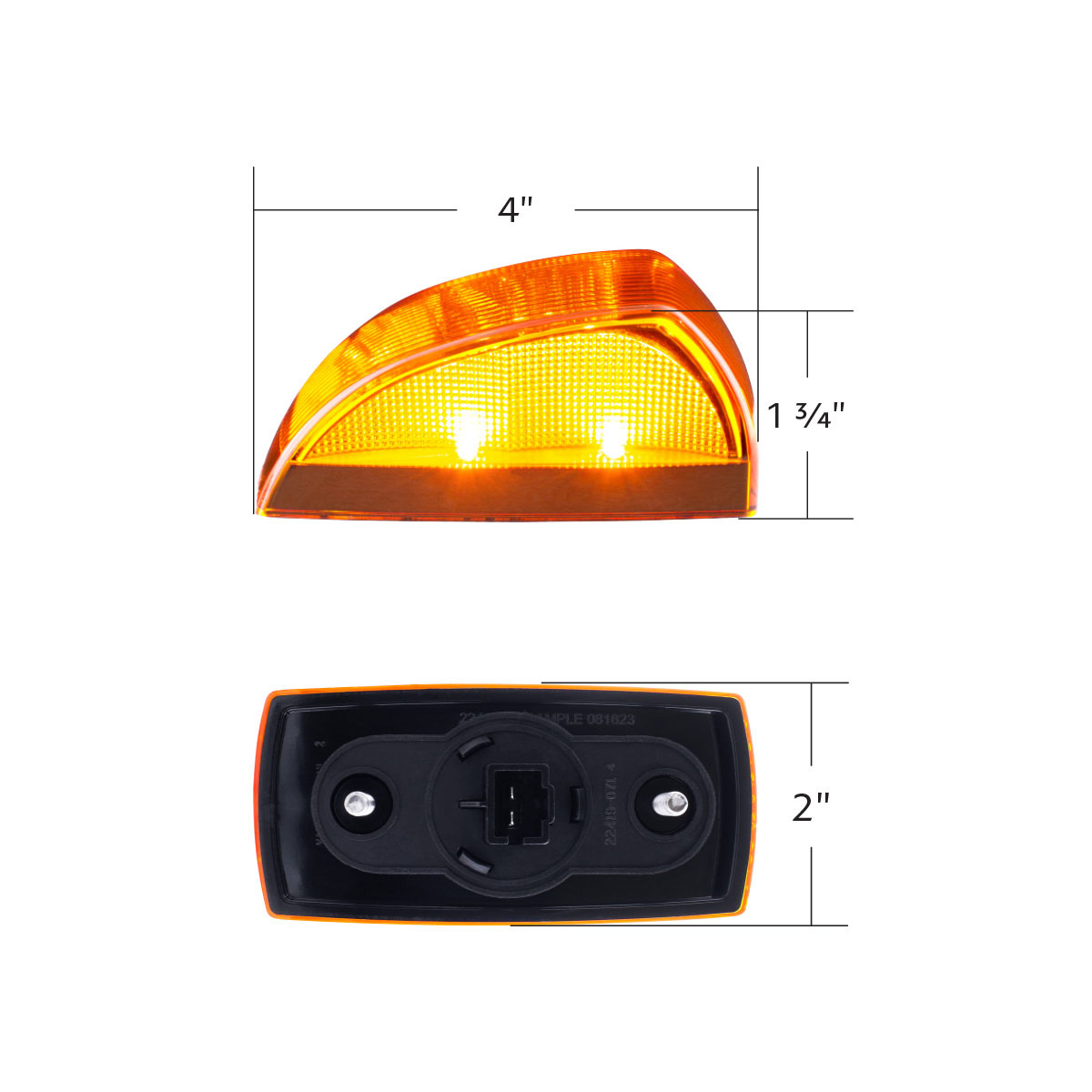 8 LED Cab Light For Freightliner M2-Amber LED/Amber Lens - Thumbnail 9