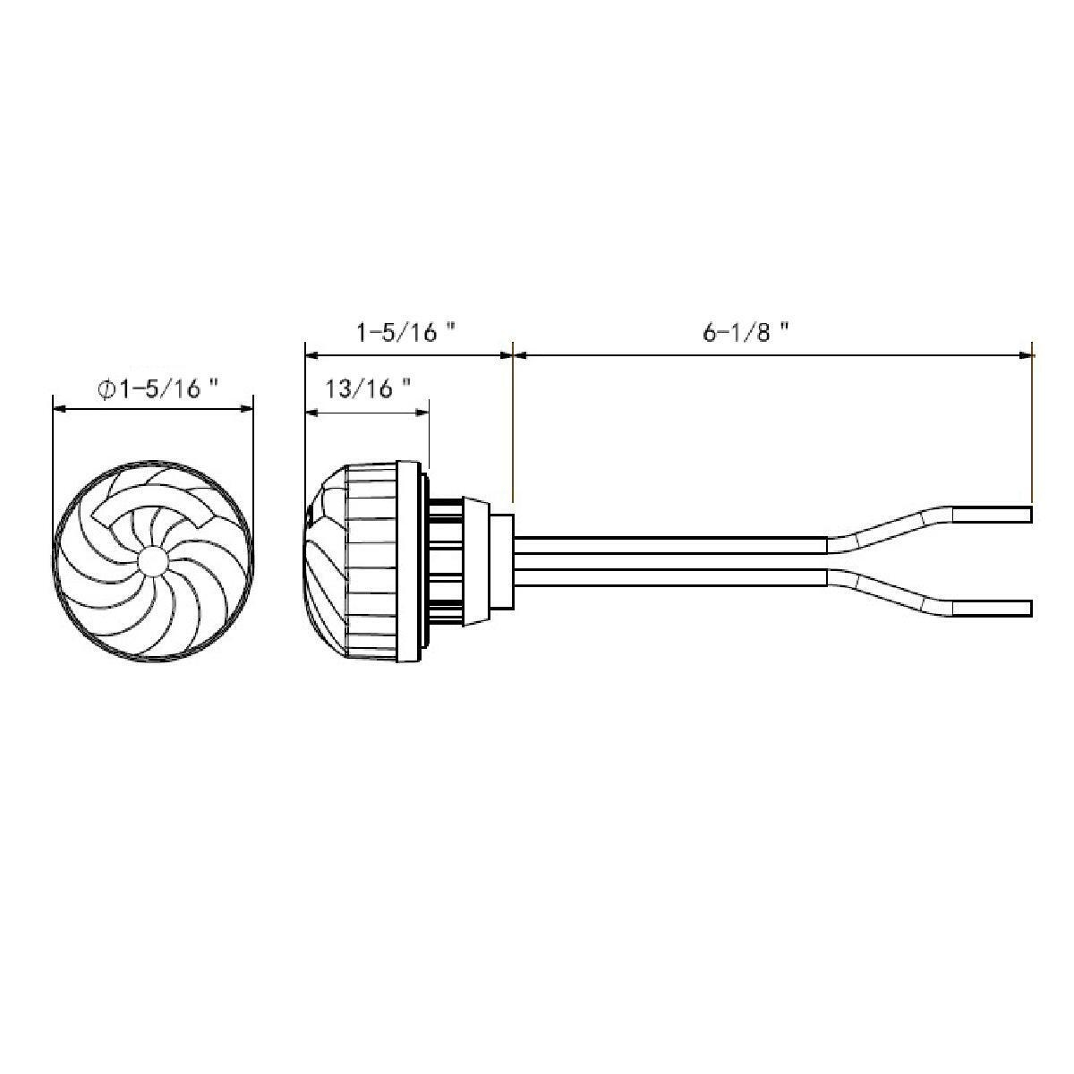 LED 1-1/4" Round Light (Clearance/Marker) - Red LED/Red Lens - Thumbnail 8