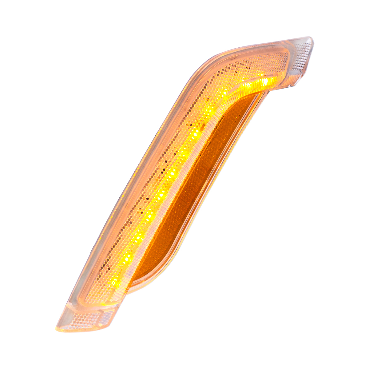 12 Amber LED Fender Turn Signal Light For Peterbilt 579 (2012-2021) & 587 (2012-2018)- Driver, Clear Lens - Thumbnail 3