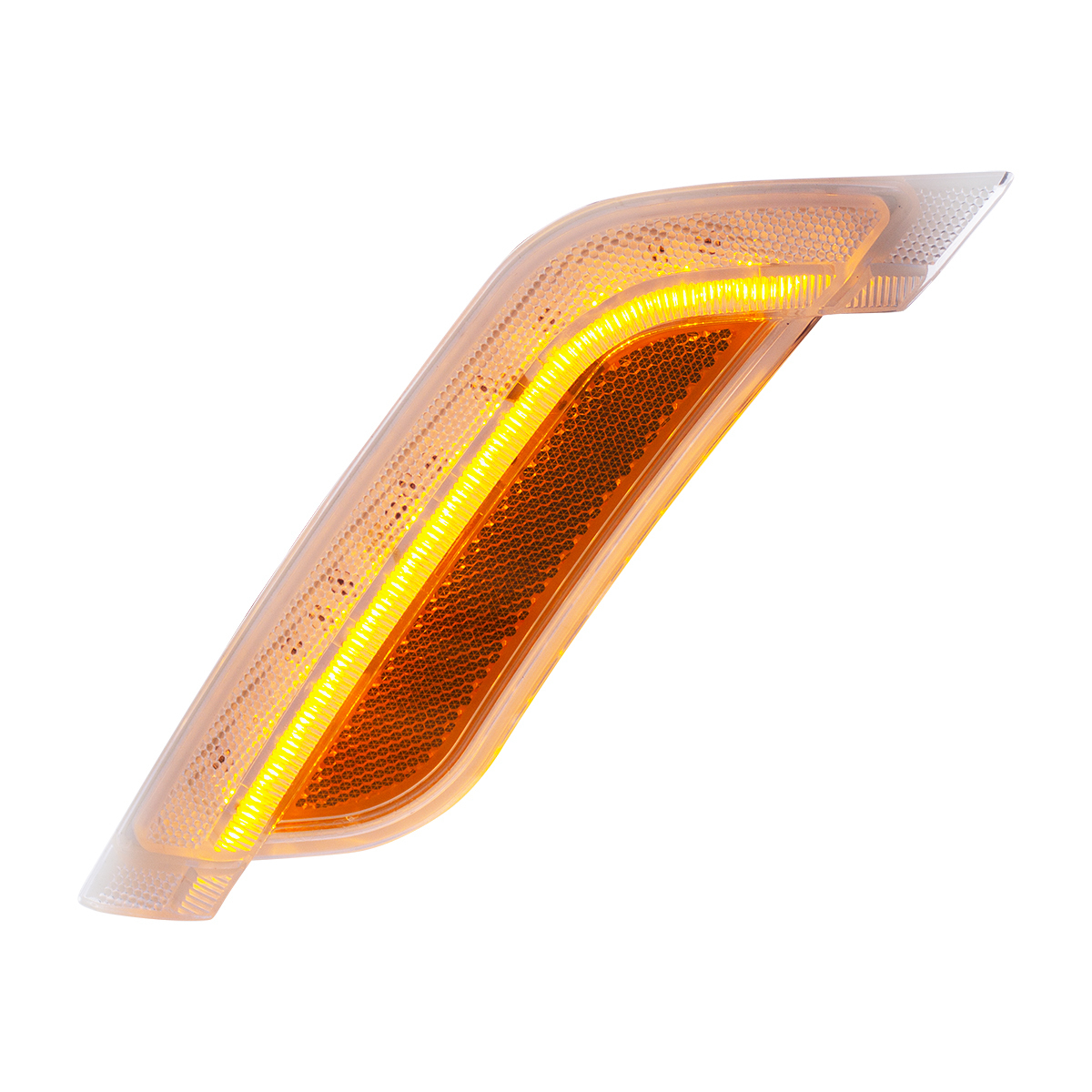 12 Amber LED Fender Turn Signal Light For Peterbilt 579 (2012-2021) & 587 (2012-2018)- Driver, Clear Lens - Thumbnail 8