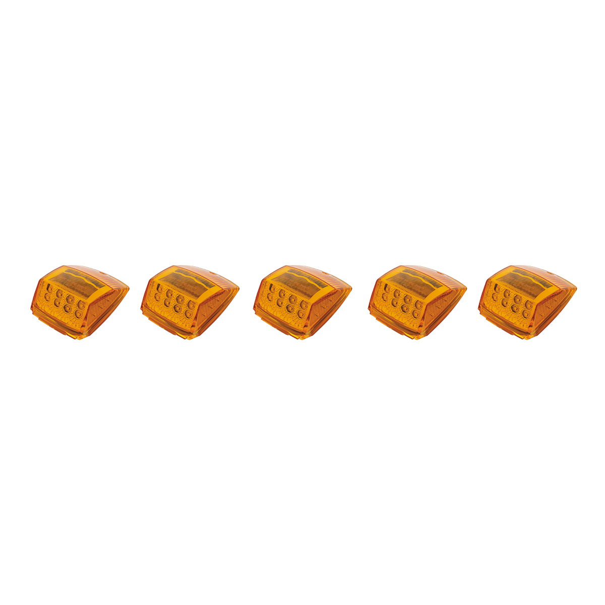 17 LED Reflector Square Cab Light - Amber LED/Amber Lens (5-Pack) - Thumbnail 2