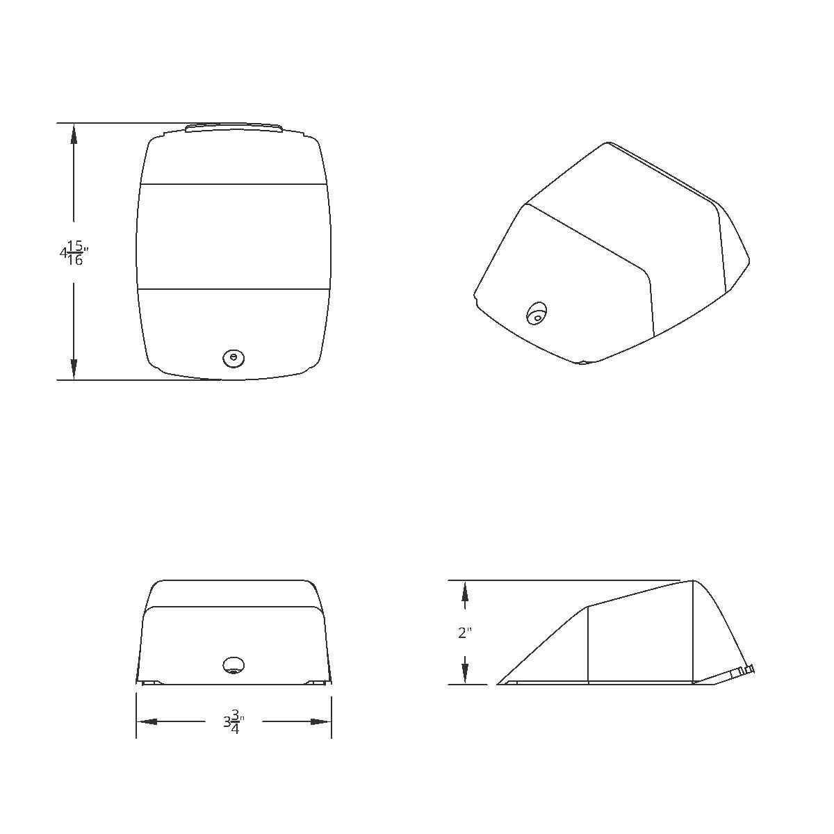 17 LED Reflector Square Cab Light - Amber LED/Clear Lens (5-Pack) - Thumbnail 6