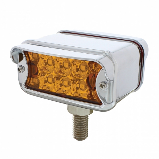 20 LED Dual Function Reflector Double Face Light With Visor - T-Mount - Amber & Red LED & Lens - Thumbnail 2