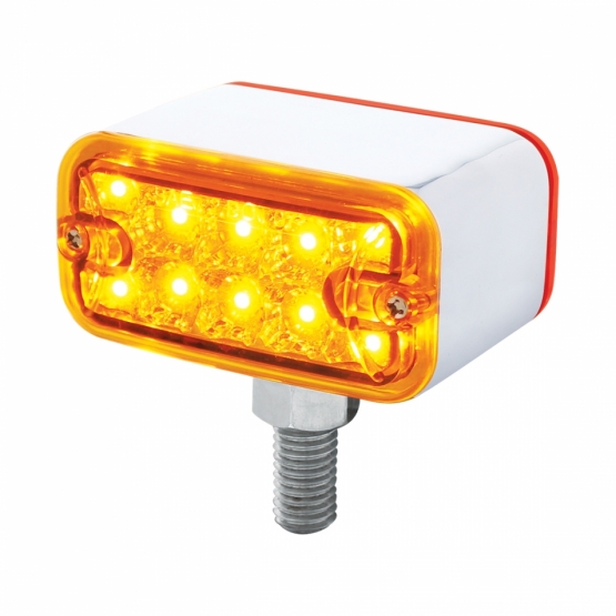 20 LED Dual Function Reflector Double Face Light - T-Mount -Amber & Red LED/Amber & Red Lens