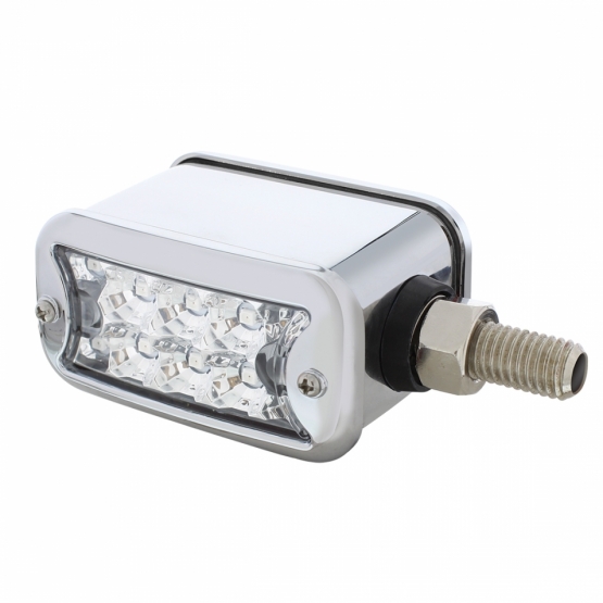 20 LED Dual Function Reflector Double Face Light W/Bezel - Horizontal Mount -Amber & Red LED/Clear Lens - Thumbnail 2