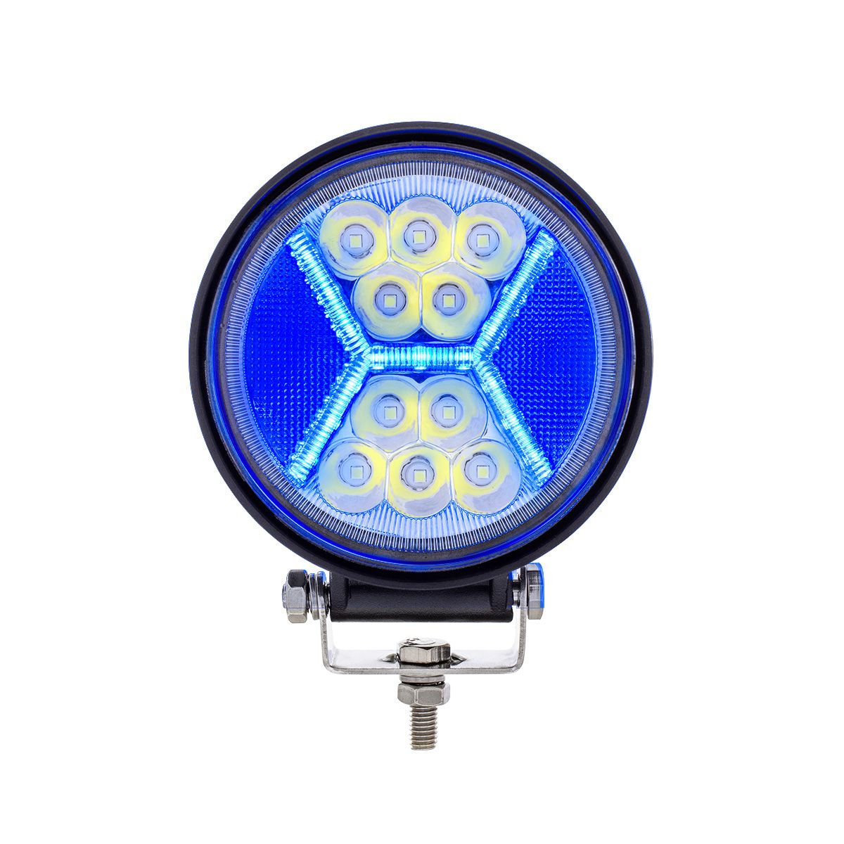 4.5" 24 High Power LED Work Light With "X" Blue Light Guide