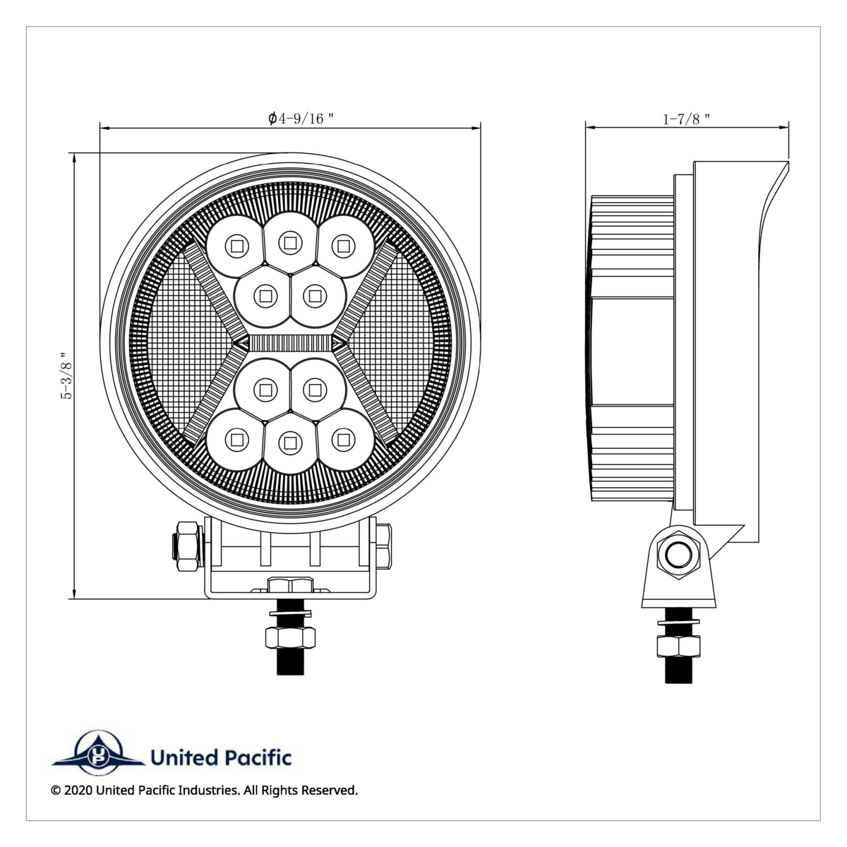4.5" 24 High Power LED Work Light With "X" Blue Light Guide - Thumbnail 11