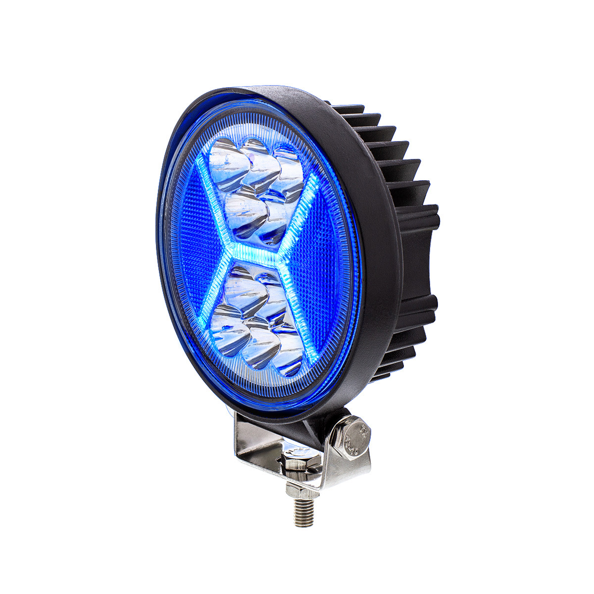 4.5" 24 High Power LED Work Light With "X" Blue Light Guide - Thumbnail 3