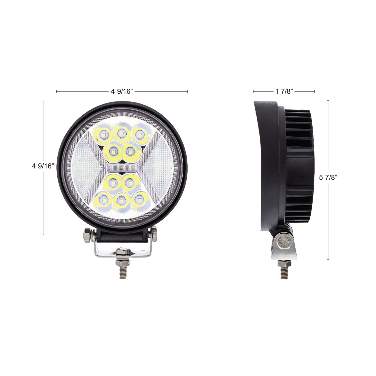 4.5" 24 High Power LED Work Light With "X" White Light Guide - Thumbnail 8