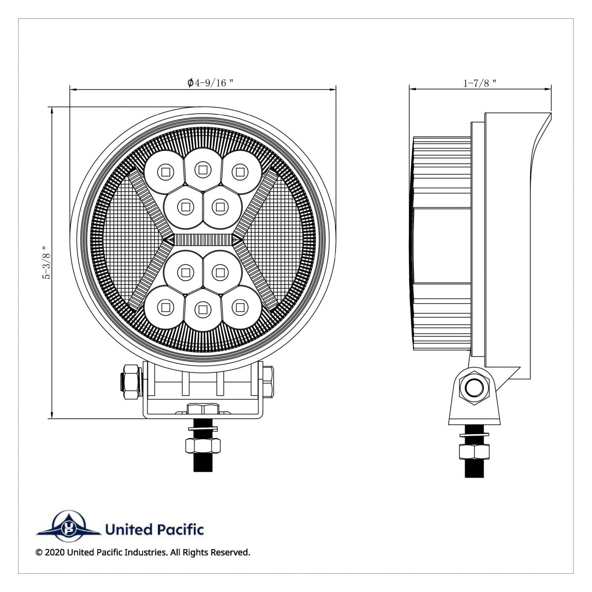 4.5" 24 High Power LED Work Light With "X" White Light Guide - Thumbnail 9