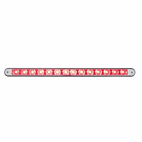 14 LED 12" Light Bar With Black Housing - Red LED/Clear Lens