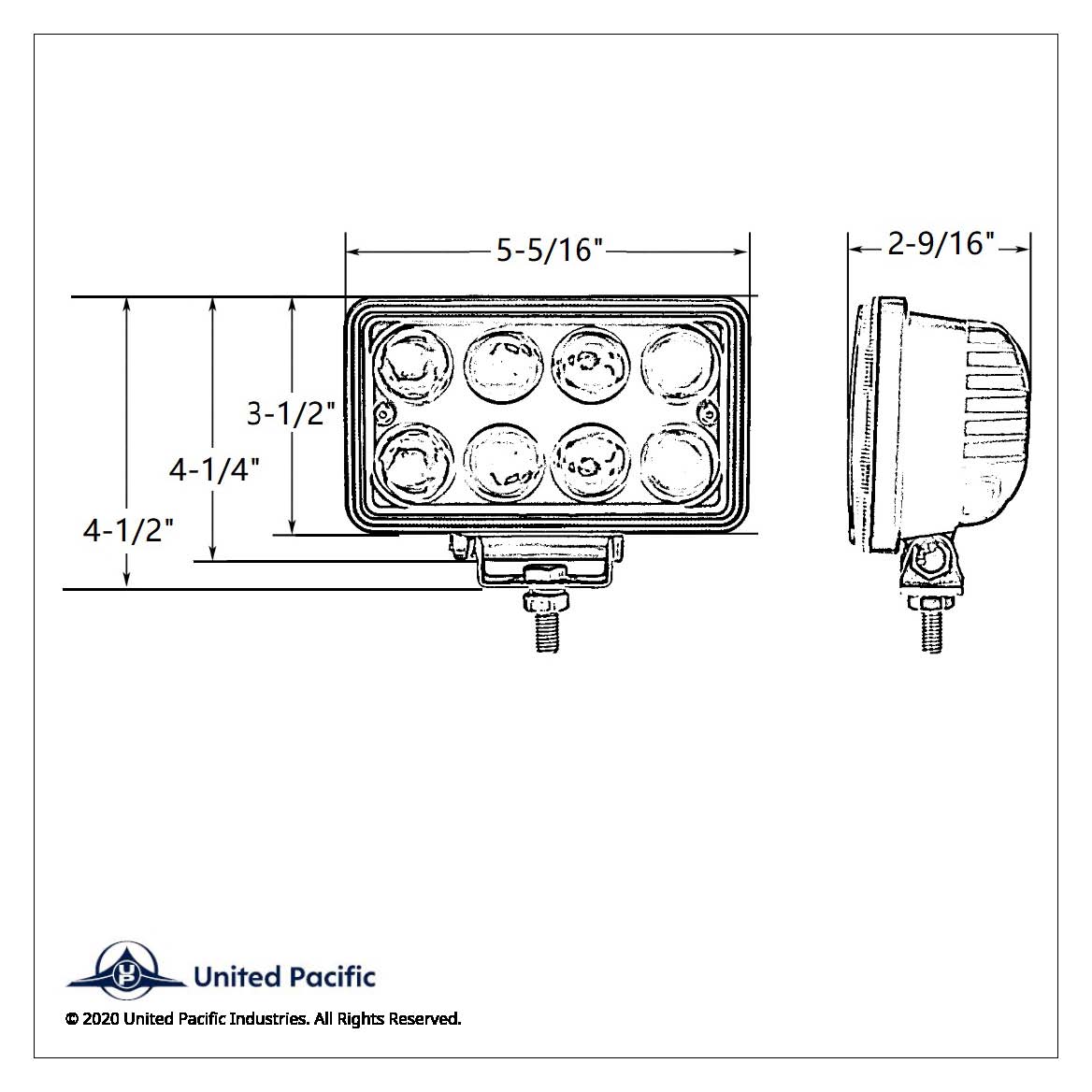 8 High Power LED Rectangular Work Light With Projector Lens - Thumbnail 6