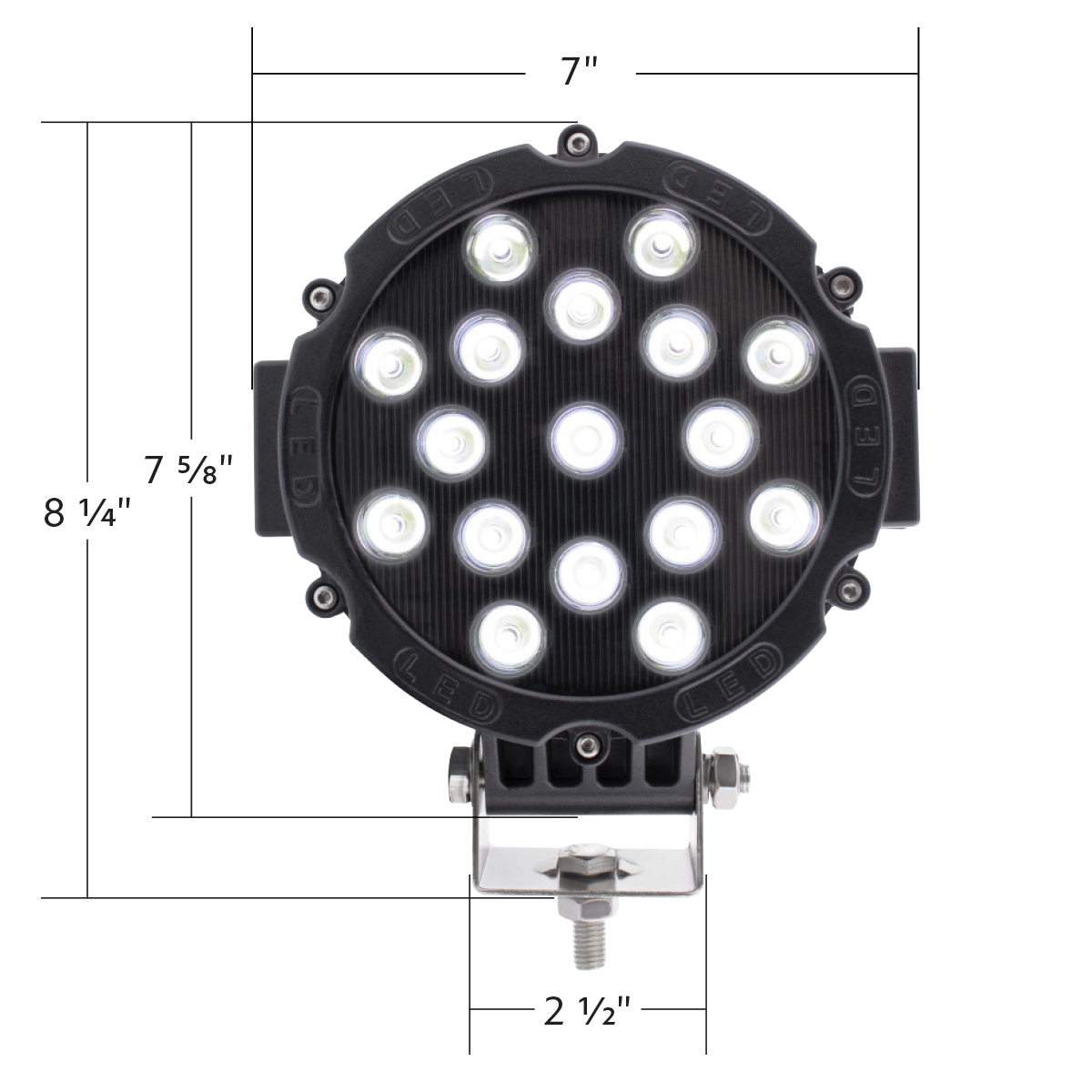 17 High Power LED 7" Spot/Off Road Light - Thumbnail 8