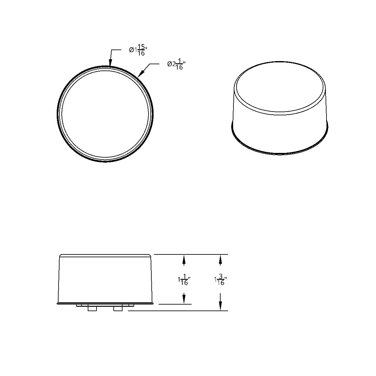 9 LED 2" Round Mirage Light (Clearance/Marker) - Amber LED/Amber Lens - Thumbnail 6