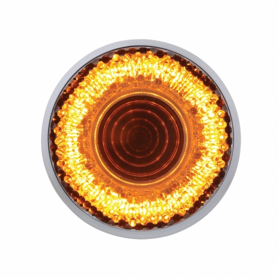 9 LED 2" Round Mirage Light (Clearance/Marker) - Amber LED/Clear Lens