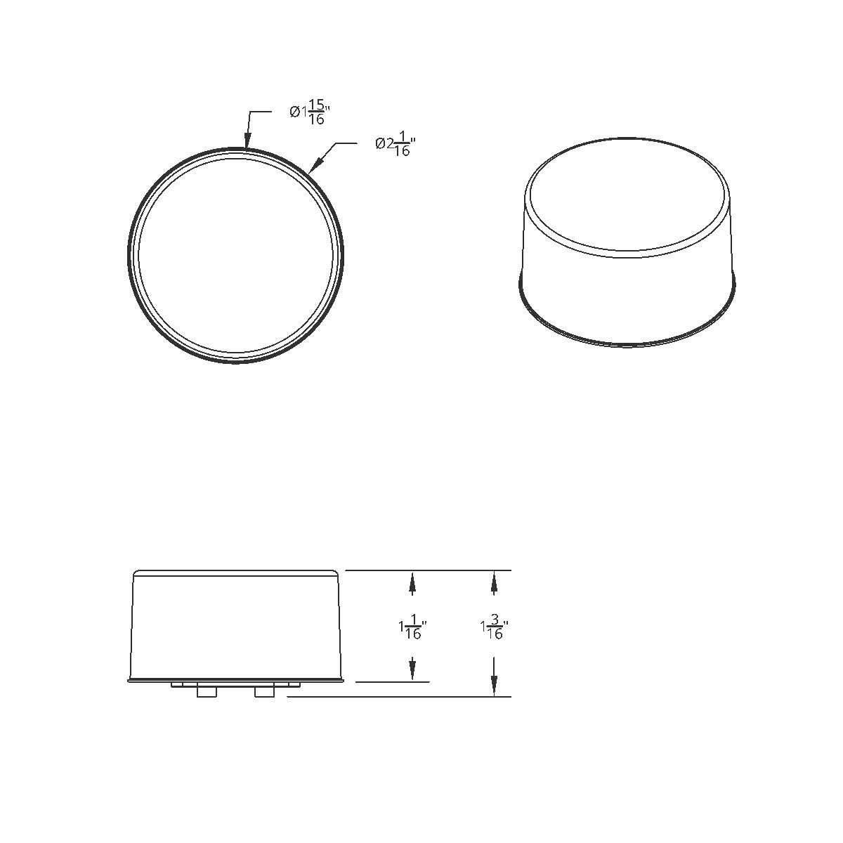 9 LED 2" Round Mirage Light (Clearance/Marker) - Red LED/Clear Lens - Thumbnail 6