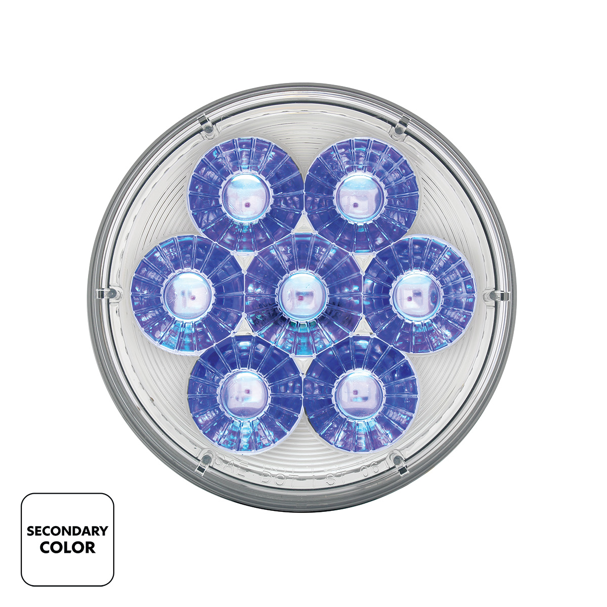 14 LED 4" Round Double Fury Light (Stop, Turn & Tail) - Red & Blue LED/Clear Lens - Thumbnail 3