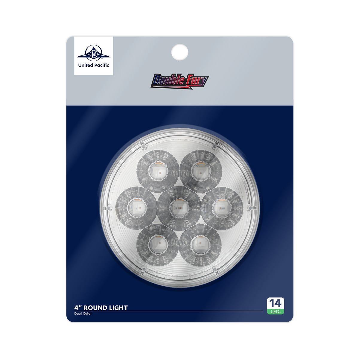 14 LED 4" Round Double Fury Light (Stop, Turn & Tail) - Red & Blue LED/Clear Lens - Thumbnail 8