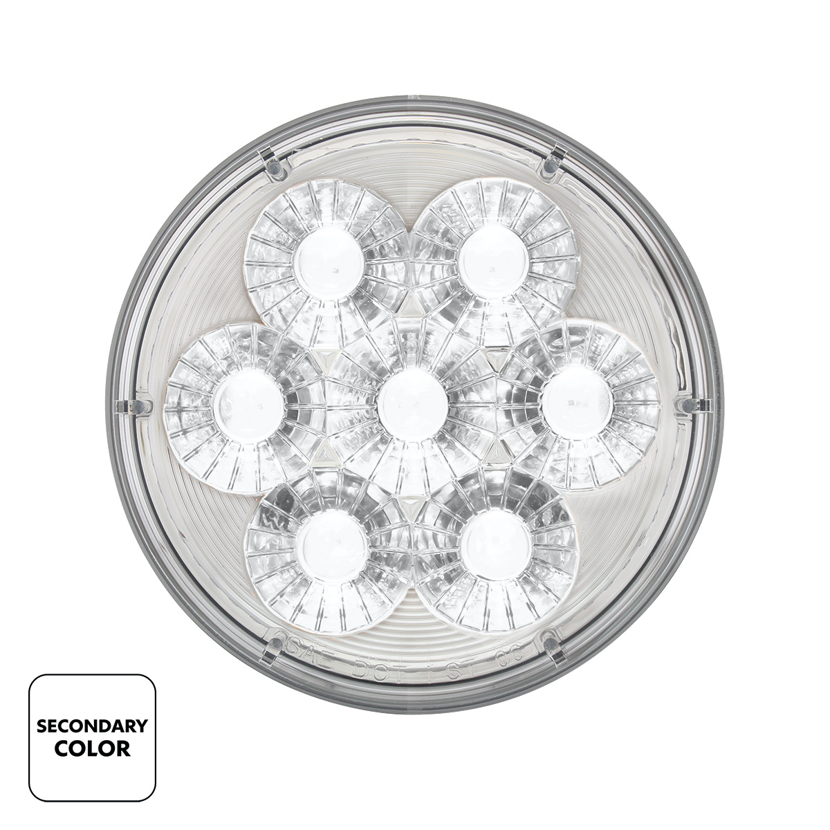 14  LED 4" Round Double Fury Light (Stop, Turn & Tail) - Red & White LED/Clear Lens - Thumbnail 3