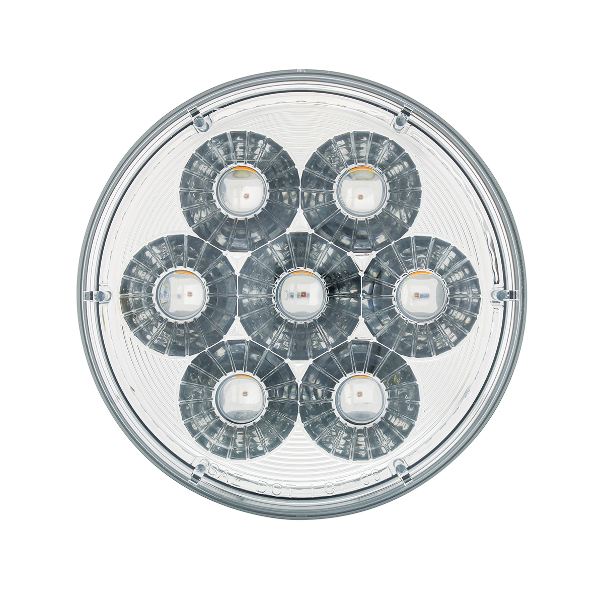 14 LED 4" Round Double Fury Light (Turn Signal) - Amber & Blue LED/Clear Lens - Thumbnail 4