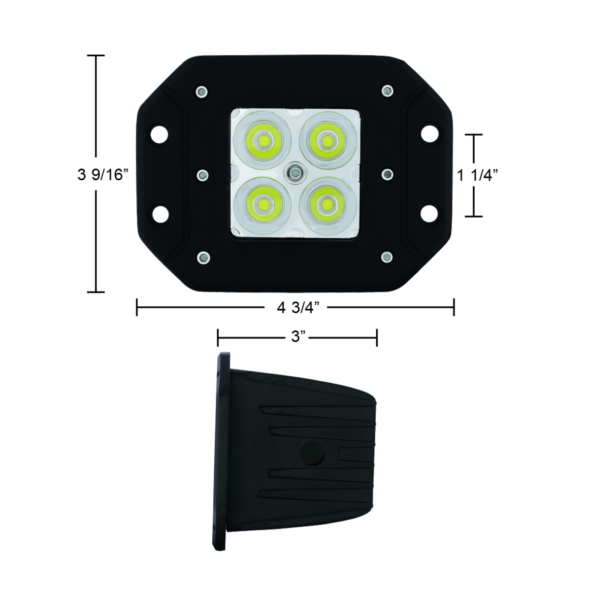 4 High Power LED Flange Mount Work Light - Spot Light - Thumbnail 3