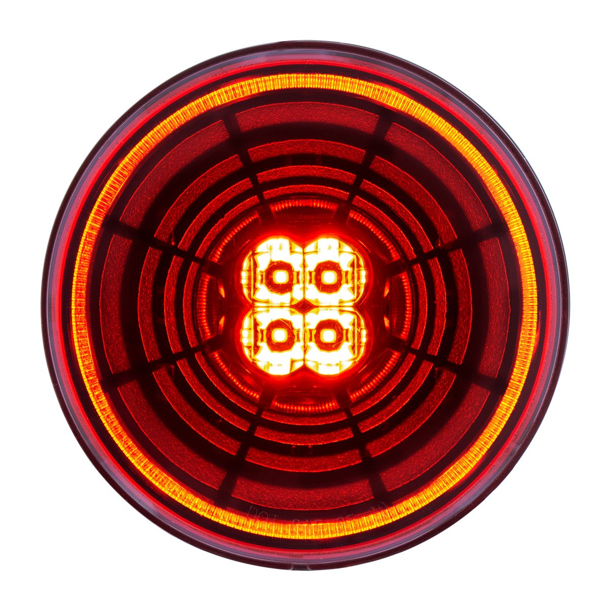 13 LED 4" Round Abyss Light (Stop, Turn & Tail) - Red LED/Red Lens