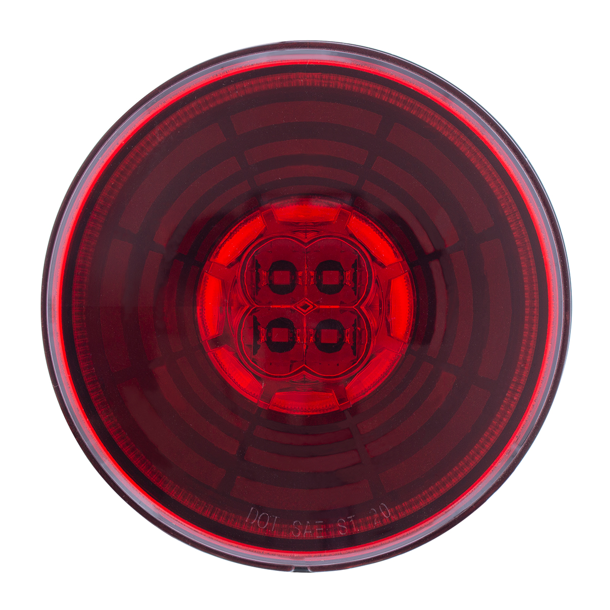 13 LED 4" Round Abyss Light (Stop, Turn & Tail) - Red LED/Red Lens - Thumbnail 2