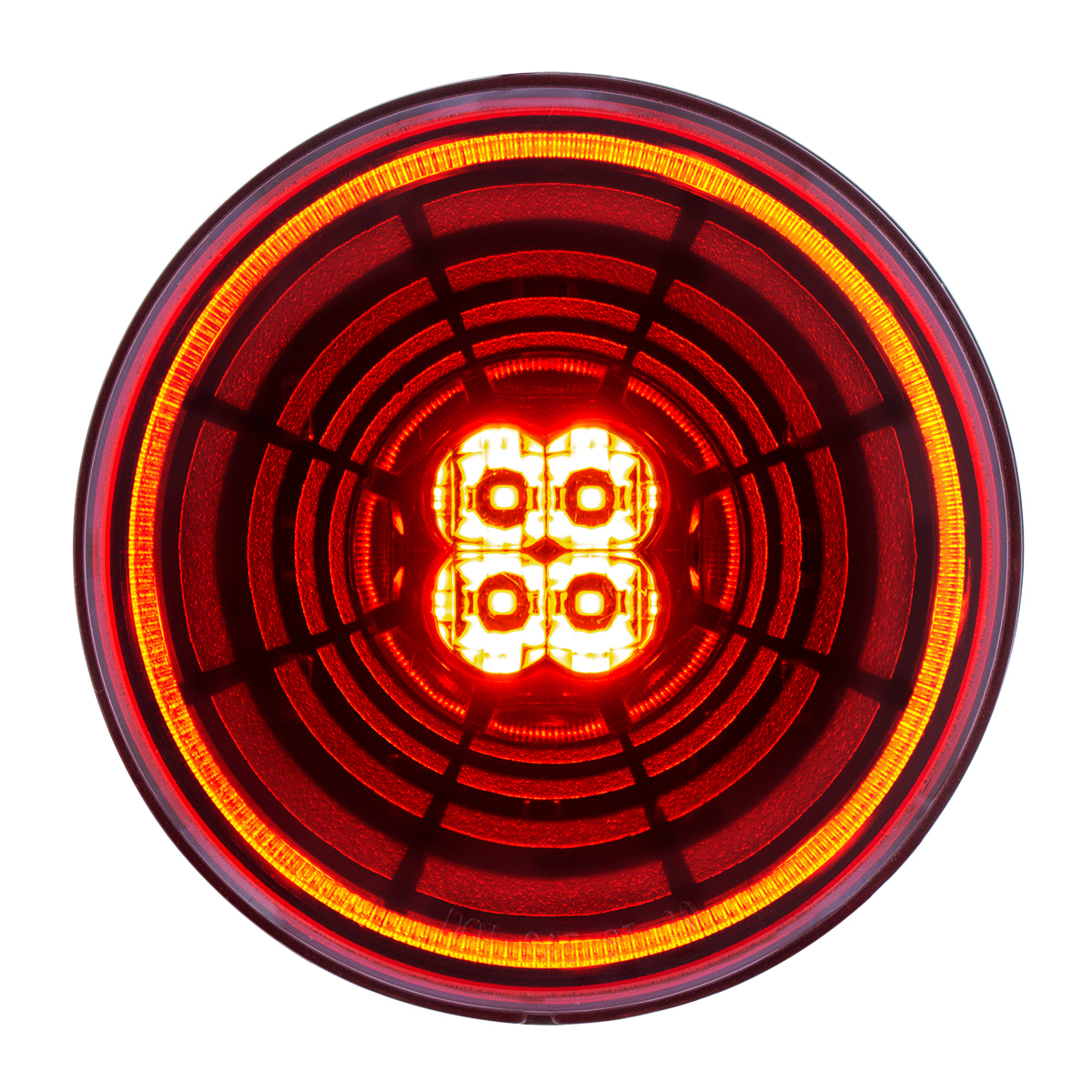 13 LED 4" Round Abyss Light (Stop, Turn & Tail) - Red LED/Red Lens - Thumbnail 7