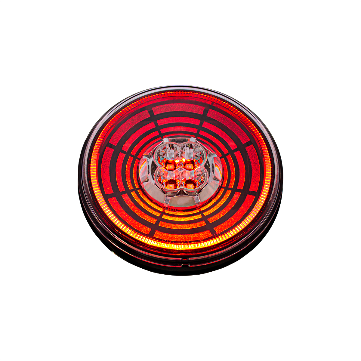 13 LED 4" Round Abyss Light (Stop, Turn & Tail) - Red LED/Clear Lens - Thumbnail 3