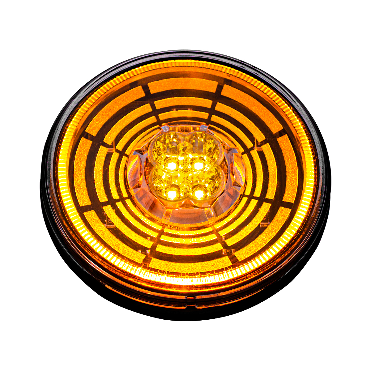 13 LED 4" Round Abyss Light (Turn Signal) - Amber LED/Clear Lens - Thumbnail 3