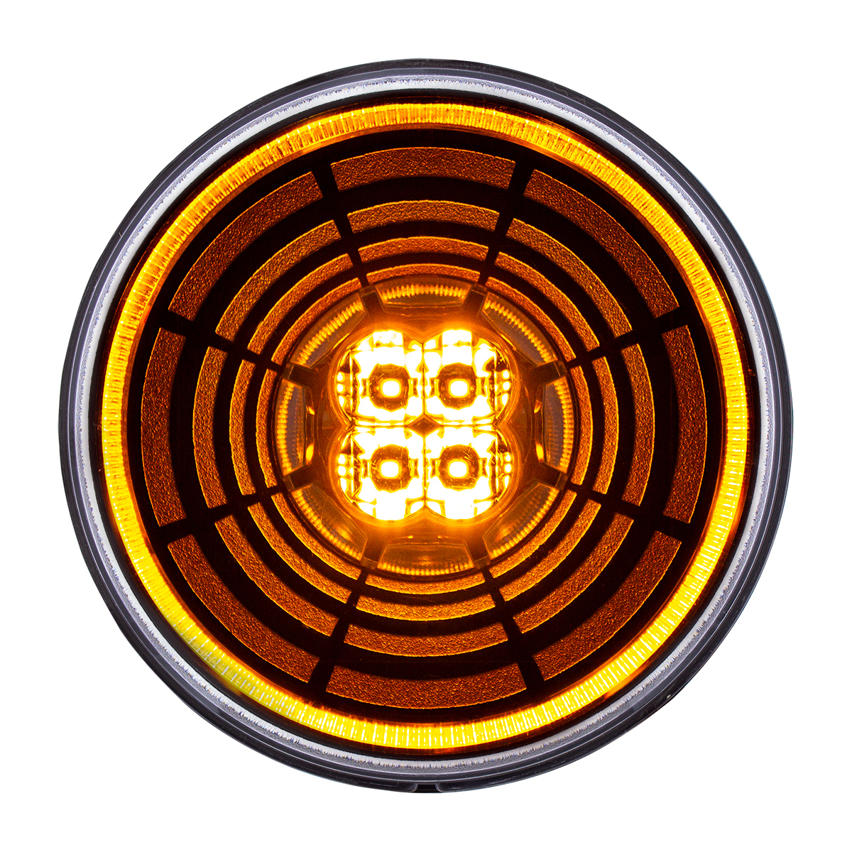 13 LED 4" Round Abyss Light (Turn Signal) - Amber LED/Clear Lens - Thumbnail 7