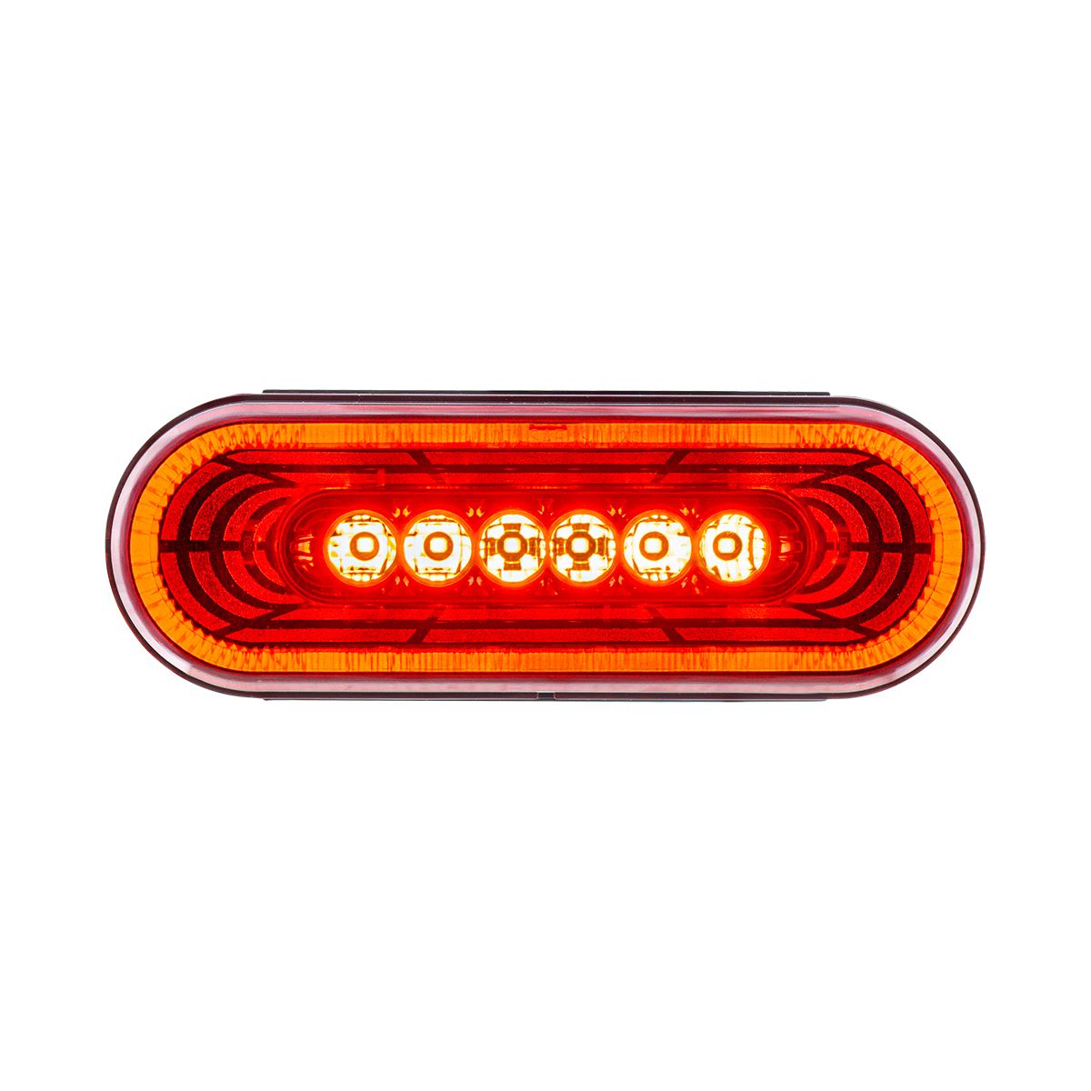 22 LED 6" Oval Abyss Light (Stop, Turn & Tail) - Red LED/Red Lens