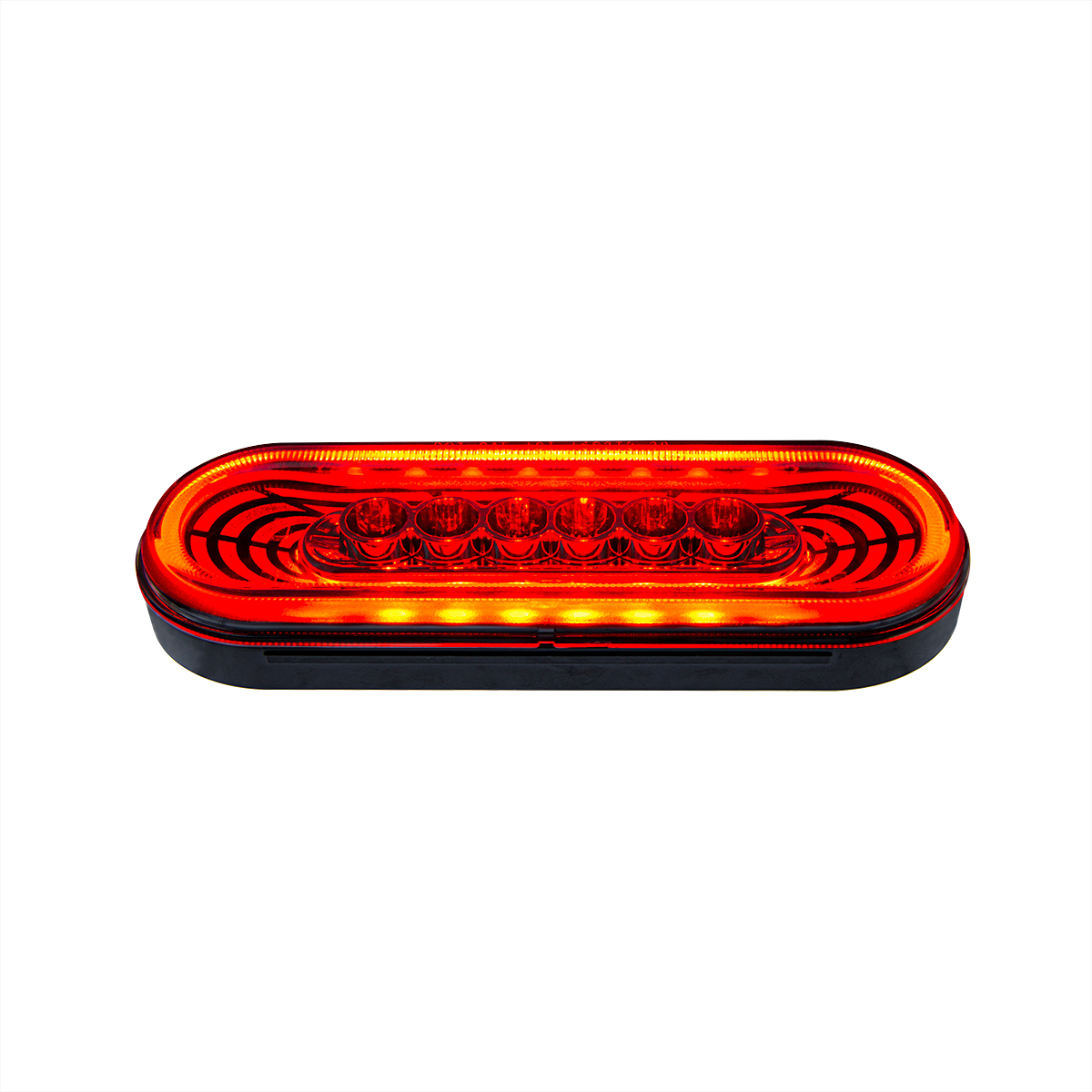 22 LED 6" Oval Abyss Light (Stop, Turn & Tail) - Red LED/Clear Lens - Thumbnail 3