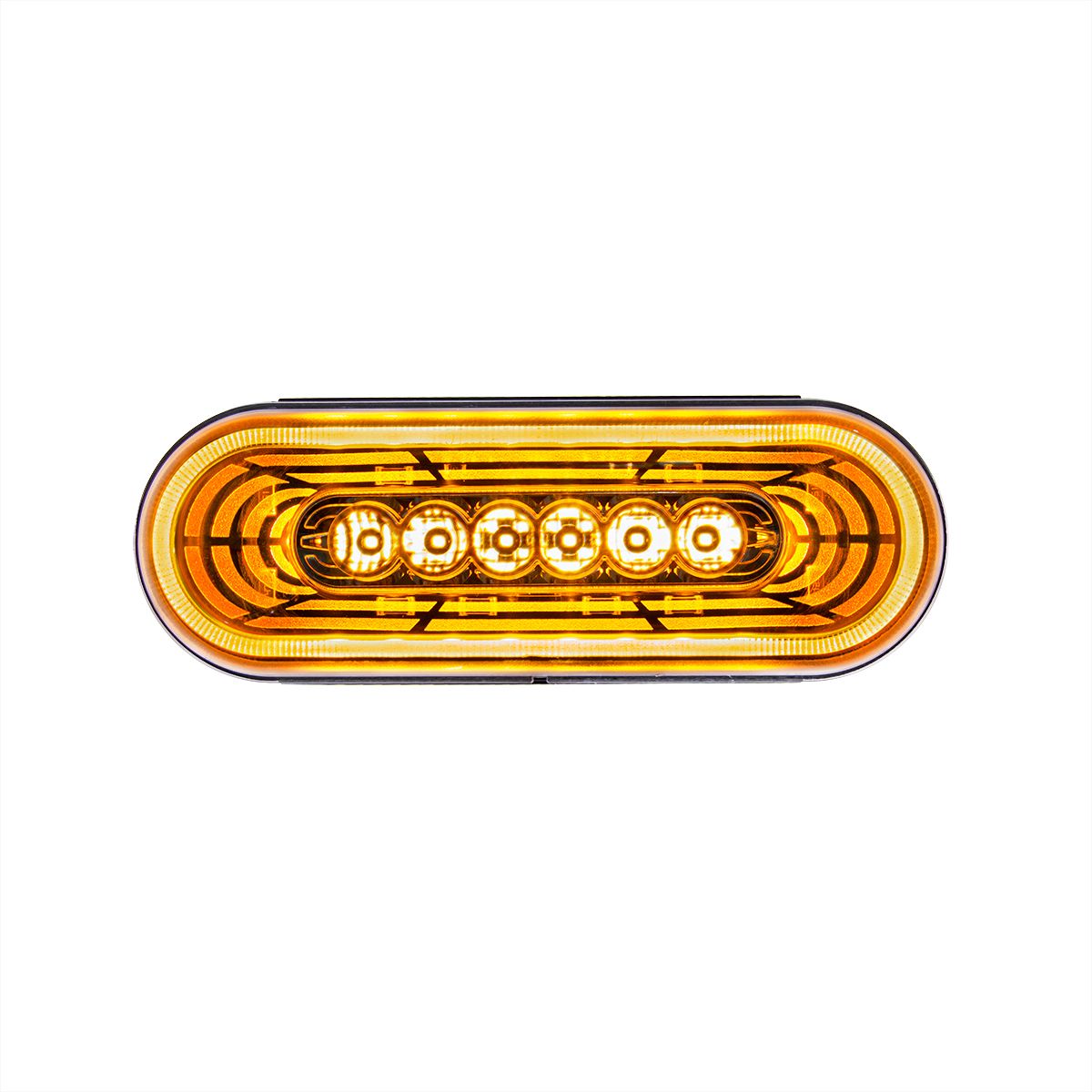 22 LED 6" Oval Abyss Light (Turn Signal) - Amber LED/Clear Lens