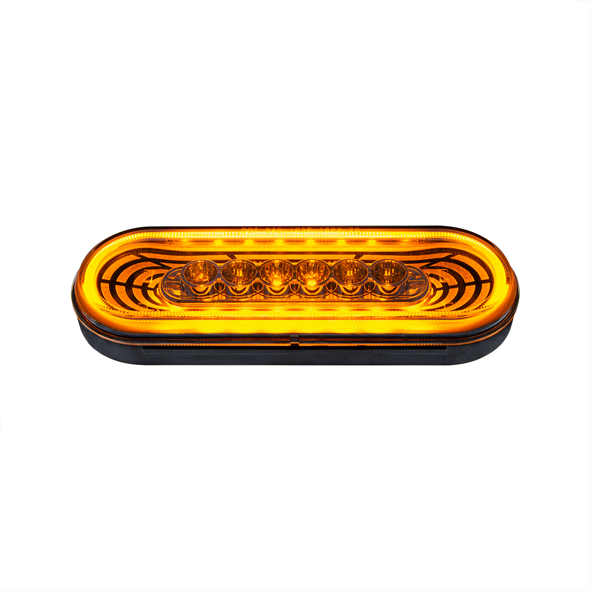 22 LED 6" Oval Abyss Light (Turn Signal) - Amber LED/Clear Lens - Thumbnail 3