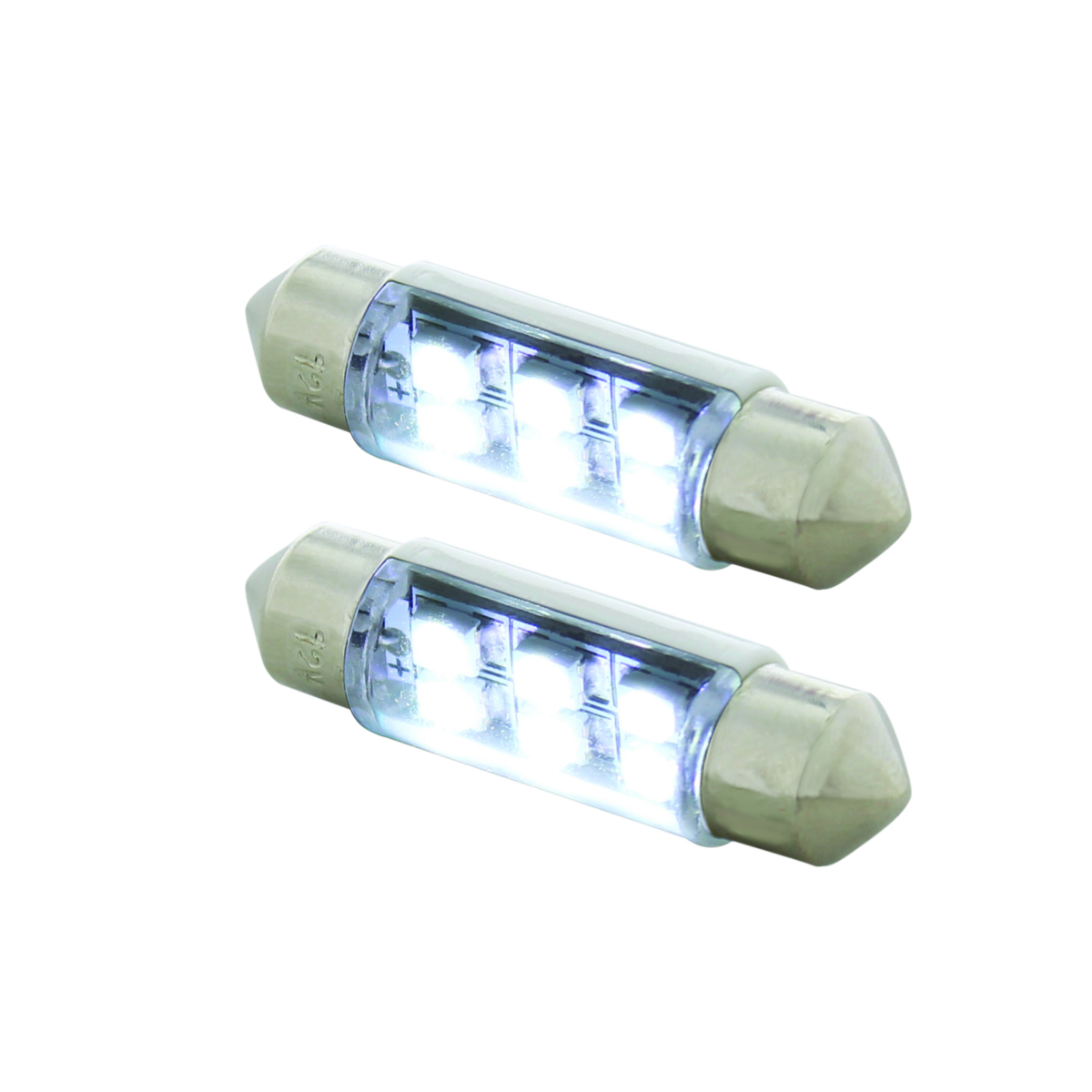 6 SMD High Power Micro LED 6418/6461-36mm Dome Light Bulb - White (2-Pack) - Thumbnail 2