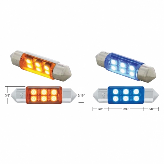 6 SMD High Power Micro LED 6418/6461-36mm Dome Light Bulb - White (2-Pack) - Thumbnail 4