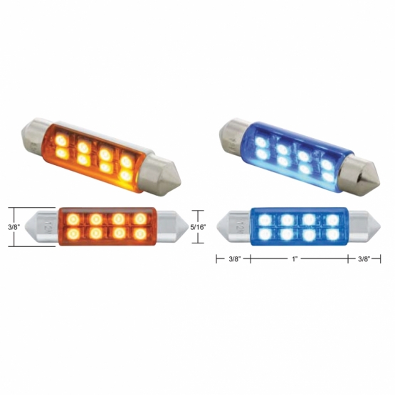 8 SMD High Power Micro LED 211-2 Dome Light Bulb - Red (2-Pack) - Thumbnail 5