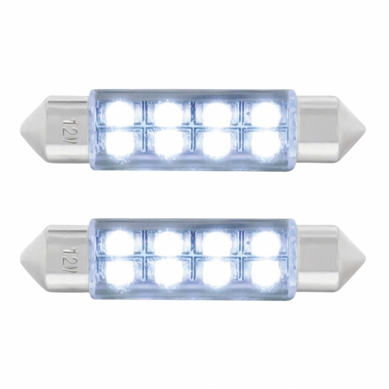 8 SMD High Power Micro LED 211-2 Dome Light Bulb - White (2-Pack)