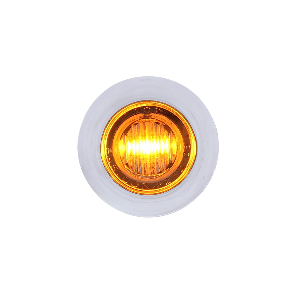 3 LED Dual Function 3/4" Mini Auxiliary/Utility Light With Bezel & Washer - Amber LED/Clear Lens