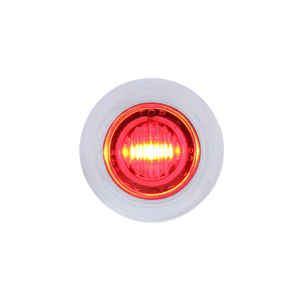 3 LED Dual Function 3/4" Mini Auxiliary/Utility Light With Bezel & Washer - Red LED/Clear Lens