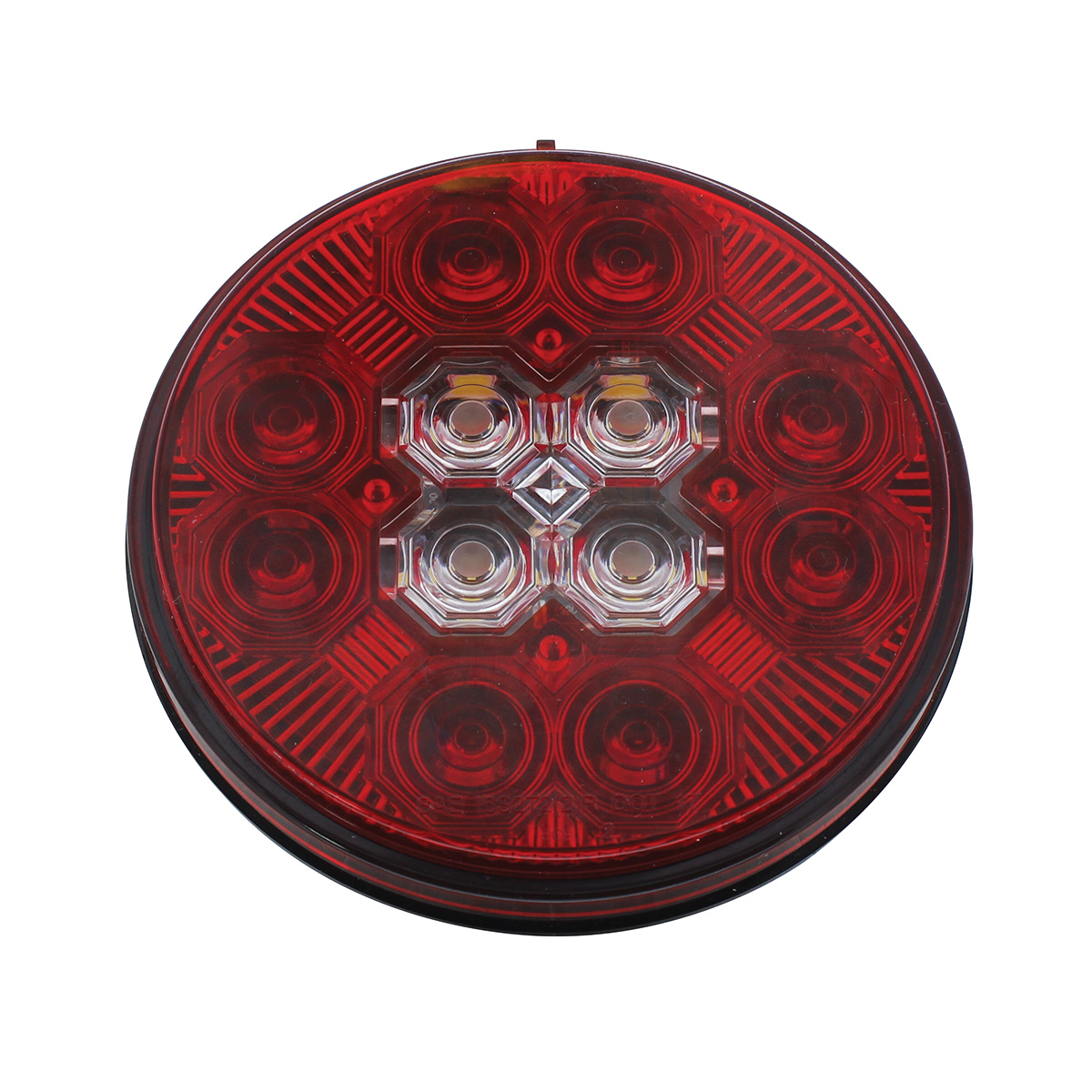 4" Round Combo Light With 12 LED Stop, Turn & Tail & 16 LED Back-Up - Red LED/Red Lens - Thumbnail 5