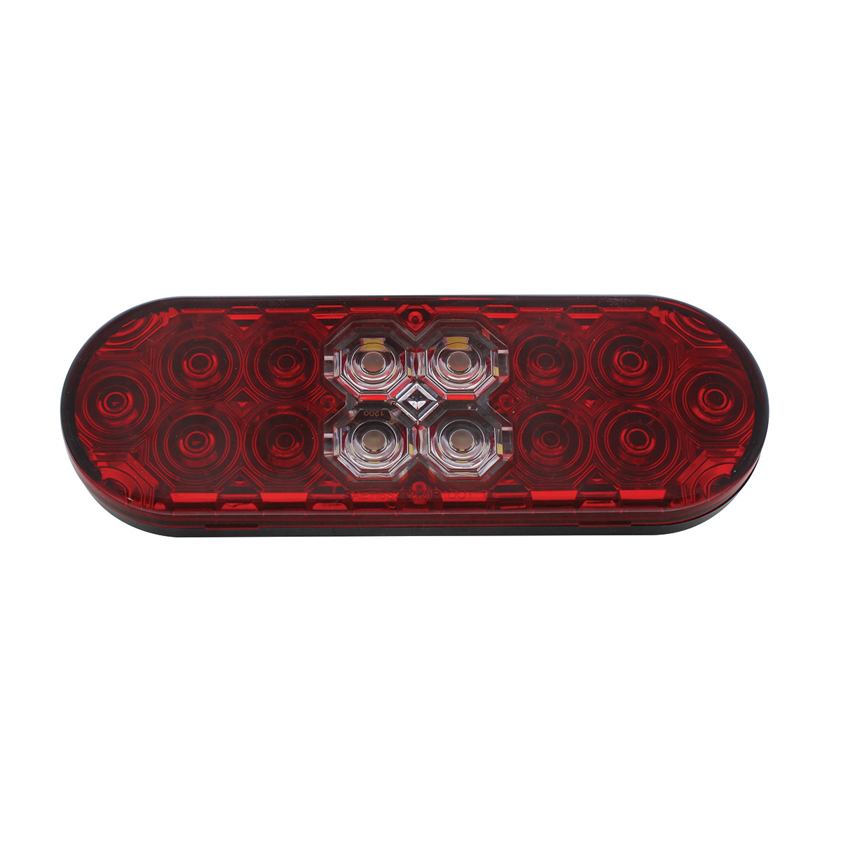 6" Oval Combo Light With 14 LED Stop, Turn & Tail & 16 LED Back-Up -Red LED/Red Lens - Thumbnail 5