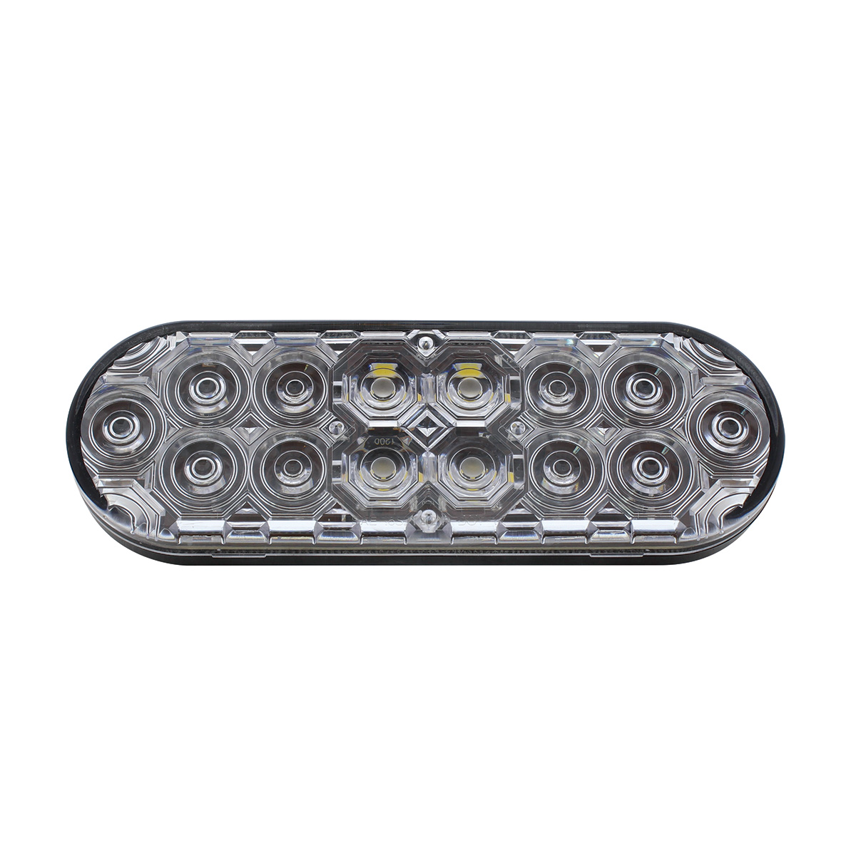 6" Oval Combo Light With 14 LED Stop, Turn & Tail & 16 LED Back-Up - Red LED/Clear Lens - Thumbnail 5