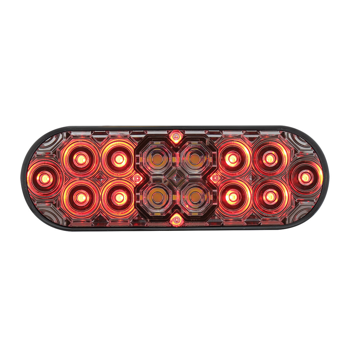 6" Oval Combo Light With 14 LED Stop, Turn & Tail & 16 LED Back-Up - Red LED/Clear Lens - Thumbnail 8