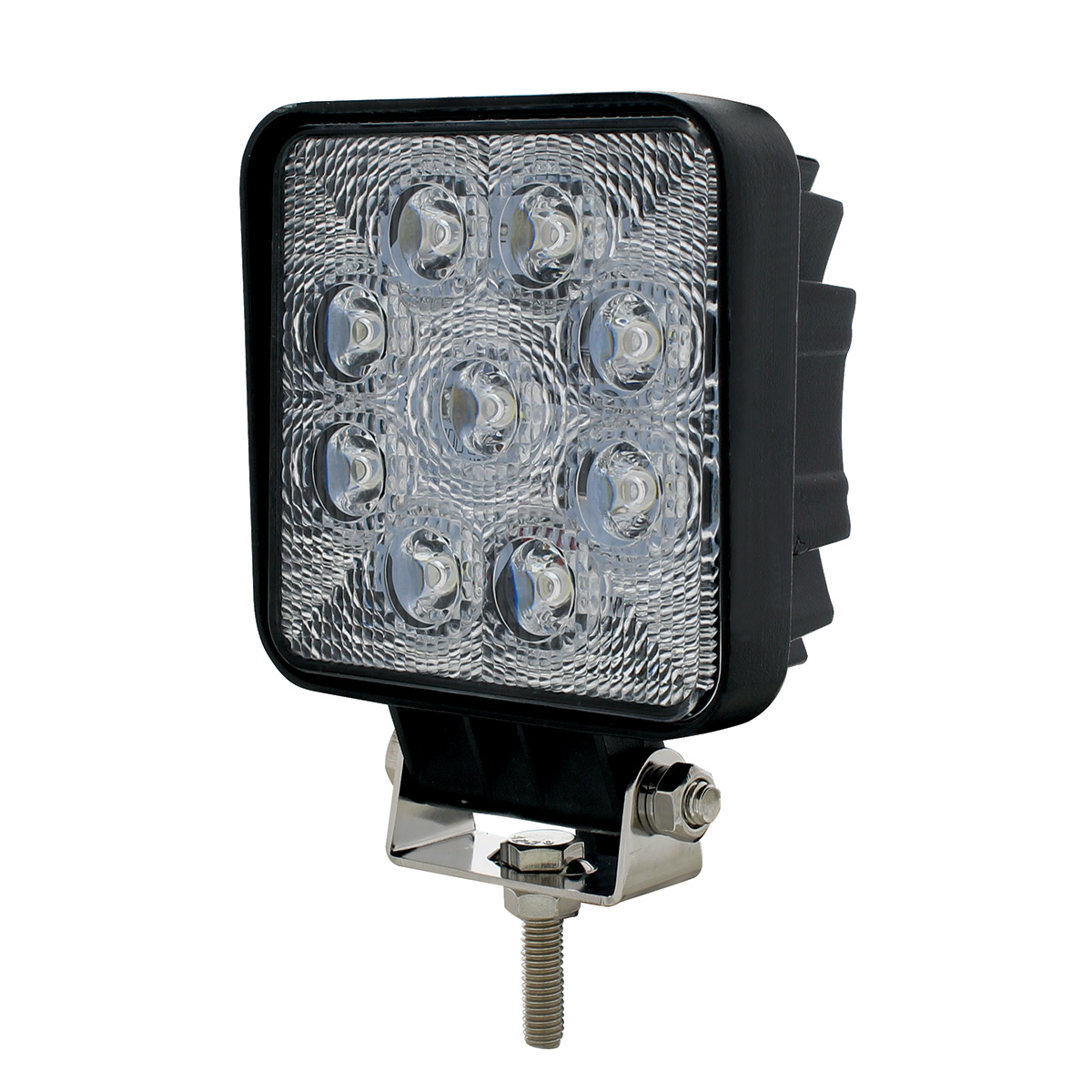 9 High Power LED 4-1/4" Square "Competition Series" Work Light - Flood - Thumbnail 2
