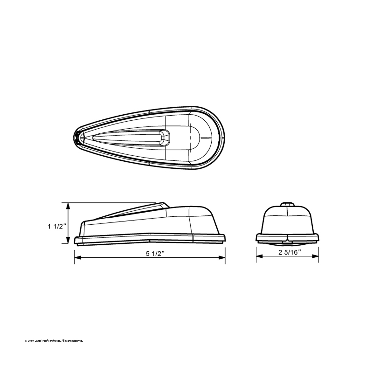 6 LED Pick-Up/SUV Cab Light- Amber LED/Amber Lens (Bulk) - Thumbnail 9
