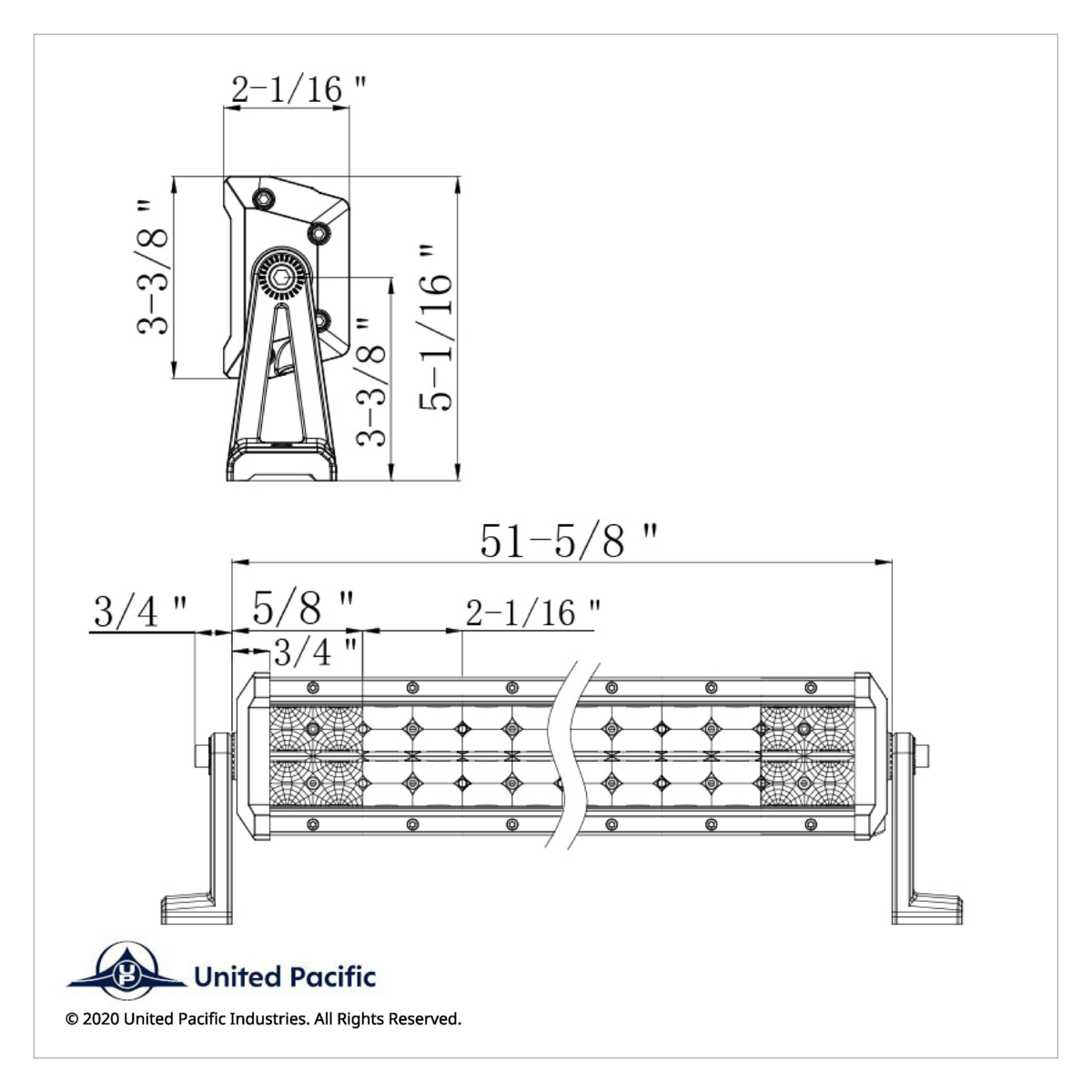 200 High Power LED Quad Row 51-1/2" Reflector Flood/Spot Light Bar - Thumbnail 4
