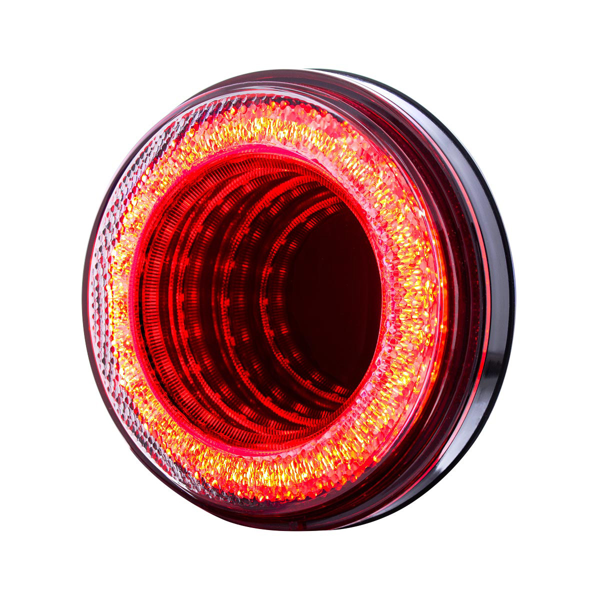 24 LED 4" Round Mirage Light (Stop, Turn & Tail) - Red LED/Clear Lens - Thumbnail 3